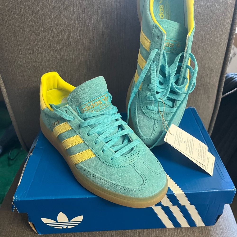 Adidas Turquoise and Yellow Trainers